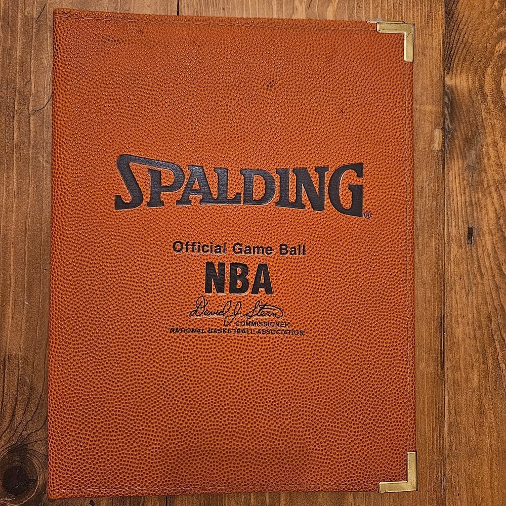 Vintage Spalding NBA Official Game Ball Portfolio Folder David Stern Basketball